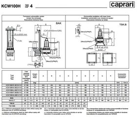 Caprari KCW100H 4杆尺寸